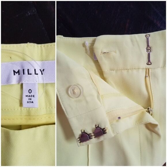 Milly Yellow Hayden Trouser Shorts sz 0 - Picture 8 of 8